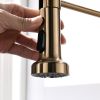 Commercial Brushed Nickel Kitchen Faucet with Pull Down Sprayer, Single Handle Single Lever Kitchen Sink Faucet with Deck Plate
