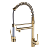 Commercial Kitchen Faucet with Pull Down Sprayer, Single Handle Single Lever Kitchen Sink Faucet Brushed Gold Faucet