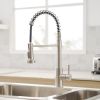 Commercial Brushed Nickel Kitchen Faucet with Pull Out Sprayer, Single Handle Single Lever Kitchen Sink Faucet