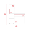 DEPOT E-SHOP Delhi Desk with Bookcase and 4 Storage Shelves, Light Oak / White
