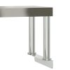 Kitchen Work Table with Overshelf 43.3"x21.7"x47.2" Stainless Steel