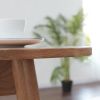 Natural solid oak round corner diagonal leg telescopic table 1.2-1.6m, for 6-8 people to meet Dining table wood (light color)