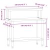 Kitchen Work Table with Overshelf 43.3"x21.7"x47.2" Stainless Steel