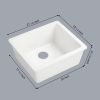 21"L x 18.5" W White Ceramic Single Bowl Kitchen Sink