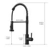 Commercial Black Kitchen Faucet with Pull Out Sprayer, Single Handle Single Lever Kitchen Sink Faucet