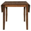 TOPMAX 3-Piece Wood Drop Leaf Breakfast Nook Dining Table Set with 2 X-back Chairs for Small Places, Brown