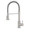 Commercial Brushed Nickel Kitchen Faucet with Pull Out Sprayer, Single Handle Single Lever Kitchen Sink Faucet