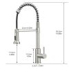 Commercial Brushed Nickel Kitchen Faucet with Pull Out Sprayer, Single Handle Single Lever Kitchen Sink Faucet