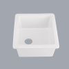 21"L x 18.5" W White Ceramic Single Bowl Kitchen Sink