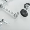 Commercial Kitchen Faucet Deck Mount with Pre-Rinse Sprayer 21" Height Kitchen Sink Faucet 8 Inch Center with 10" Add-on Swing Spout Faucet & Coiled S