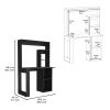 DEPOT E-SHOP Ethel Writing Computer Desk with Storage Shelves and Hutch, Black