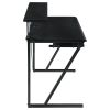 Black and Gunmetal Gaming Desk with Keyboard Tray