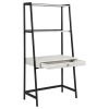 Grey Stone Herringbone and Black 1-drawer Ladder Desk