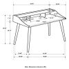 White and Walnut Writing Desk with Tapered Legs