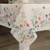 Watercolor Party Flowers Rectangular Easter Tablecloth Non Iron Stain Resistant 70x120 inch