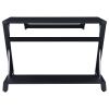 Black and Chrome Computer Desk with Keyboard Tray