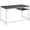 Weathered Grey and Chrome Rectangular Writing Desk