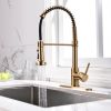 Commercial Brushed Nickel Kitchen Faucet with Pull Down Sprayer, Single Handle Single Lever Kitchen Sink Faucet with Deck Plate