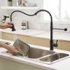 Commercial Black Kitchen Faucet with Pull Out Sprayer, Single Handle Single Lever Kitchen Sink Faucet