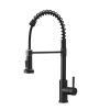 Commercial Black Kitchen Faucet with Pull Out Sprayer, Single Handle Single Lever Kitchen Sink Faucet