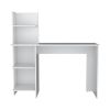 DEPOT E-SHOP Toronto 120 Writing Desk, Four Shelves, White