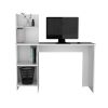 DEPOT E-SHOP Toronto 120 Writing Desk, Four Shelves, White