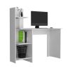 DEPOT E-SHOP Toronto 120 Writing Desk, Four Shelves, White