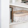 HOMCOM Modern Home Office Desk with 6-Tier Storage Shelves, 47" Writing Table with Bookshelf, White