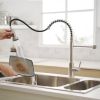 Commercial Brushed Nickel Kitchen Faucet with Pull Out Sprayer, Single Handle Single Lever Kitchen Sink Faucet