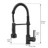 LED Commercial Kitchen Faucet with Pull Down Sprayer, Single Handle Single Lever Kitchen Sink Faucet