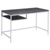 Weathered Grey and Chrome Rectangular Writing Desk