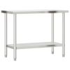 Kitchen Work Table with Overshelf 43.3"x21.7"x47.2" Stainless Steel