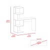 DEPOT E-SHOP Delhi Desk with Bookcase and 4 Storage Shelves, Light Oak / White