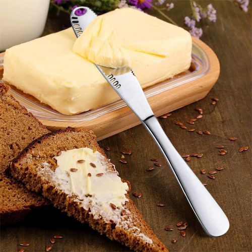 Stainless Steel Butter Spreader Knife With Handle, 3 In 1 Curler Slicer Knife, Butter Knife Spreader And Curler With Holes And Serrated Edge Cheese Kn Stainless Steel Butter Spreader Knife With Handle, 3 In 1 Curler Slicer Knife, Butter Knife Spreader And Curler With Holes And Serrated Edge Cheese Kn