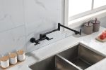 Pot Filler Faucets Both Hot Cold Water Wall Faucet Brass Faucets Kitchen Folding Kitchen Faucets Commercial Sink Faucet 3 Handles 2 Holes Joint Swing