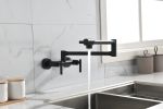 Pot Filler Faucets Both Hot Cold Water Wall Faucet Brass Faucets Kitchen Folding Kitchen Faucets Commercial Sink Faucet 3 Handles 2 Holes Joint Swing