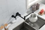 Pot Filler Faucets Both Hot Cold Water Wall Faucet Brass Faucets Kitchen Folding Kitchen Faucets Commercial Sink Faucet 3 Handles 2 Holes Joint Swing