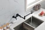 Pot Filler Faucets Both Hot Cold Water Wall Faucet Brass Faucets Kitchen Folding Kitchen Faucets Commercial Sink Faucet 3 Handles 2 Holes Joint Swing