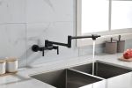 Pot Filler Faucets Both Hot Cold Water Wall Faucet Brass Faucets Kitchen Folding Kitchen Faucets Commercial Sink Faucet 3 Handles 2 Holes Joint Swing